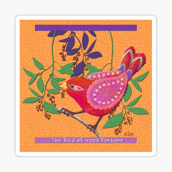 Bird of Good Fortune Mosiac Sticker