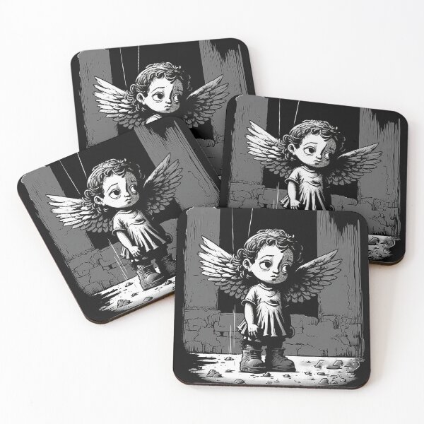 Item preview, Macabre Gothic Valentines Day Merchandise Cherub Black and White Darkly Romantic Gift Ideas designed and sold by Bits-X-Pieces.