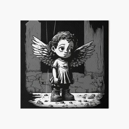"Macabre Gothic Valentines Day Merchandise Cherub Black and White
