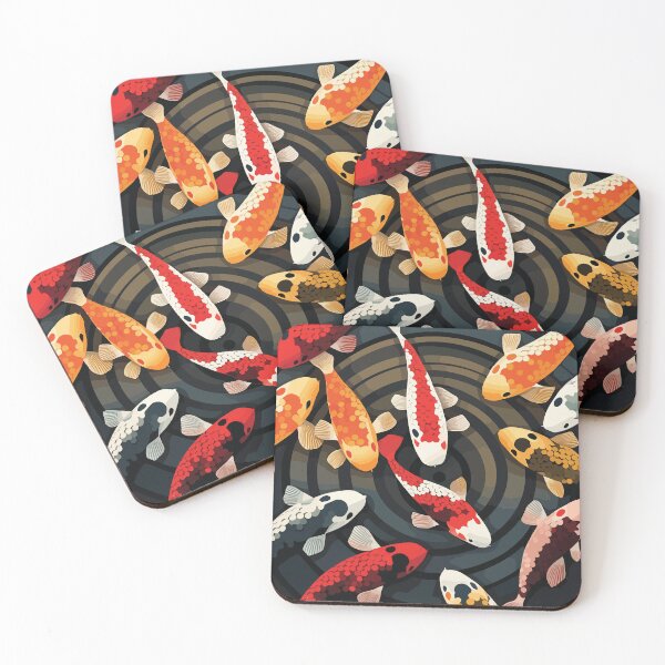 Item preview, Bold Japanese Koi Fish Ripple Pattern Design designed and sold by Thread Bubbler.
