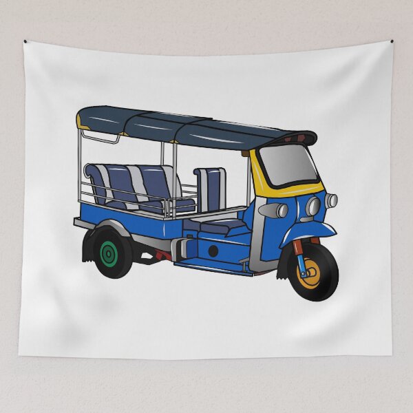 Item preview, Tuk tuk cartoon illustration designed and sold by Misscartoon.