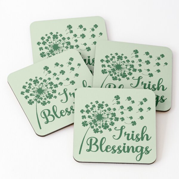 Item preview, Irish Blessings Dandelion Blowing Shamrocks designed and sold by OliviaGbyKyro.