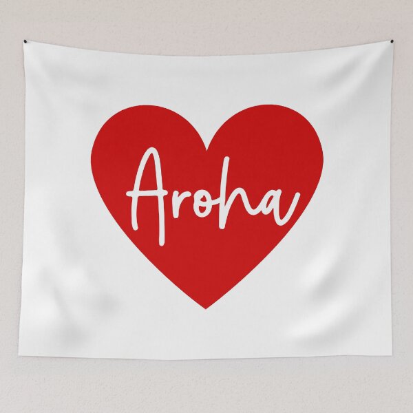 Item preview, Love Heart with Aroha, Love in Te Reo Maori, Red Heart designed and sold by BearAndCat.