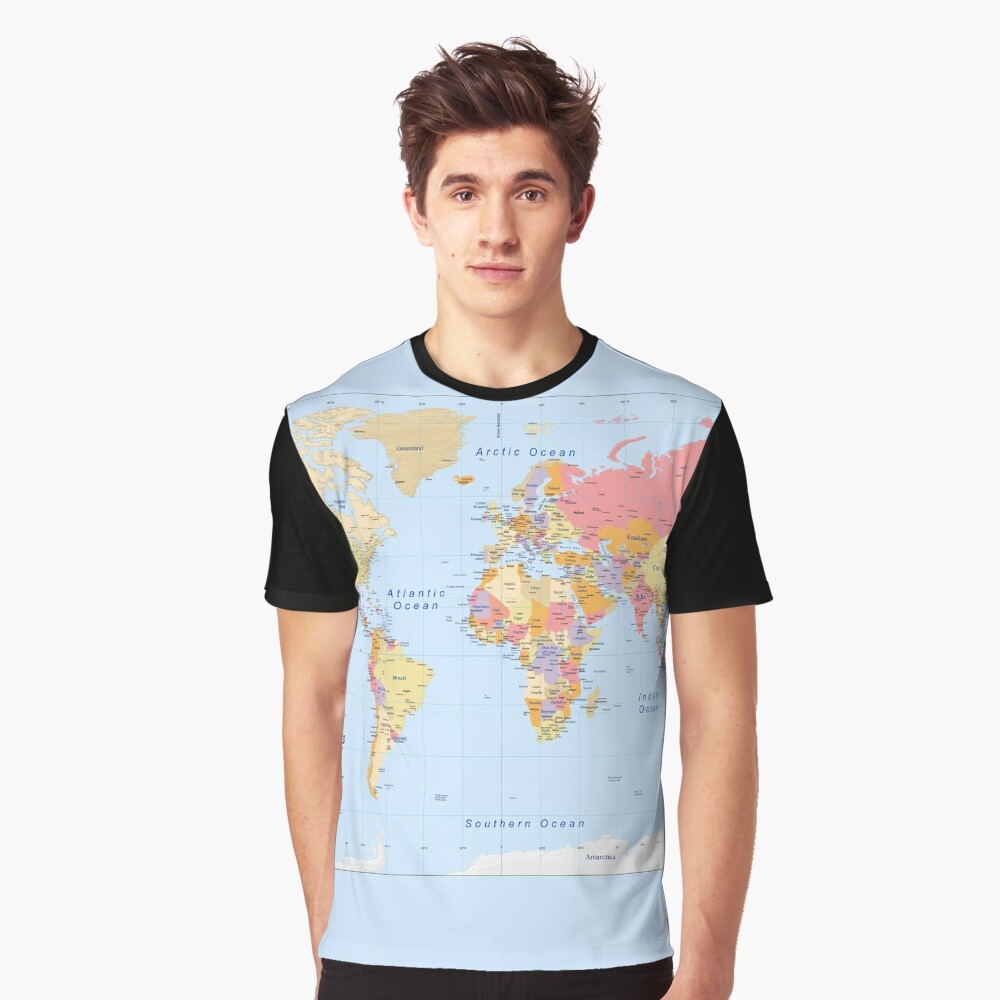 "World Map" T-shirt for Sale by Lena127  Redbubble  political graphic 