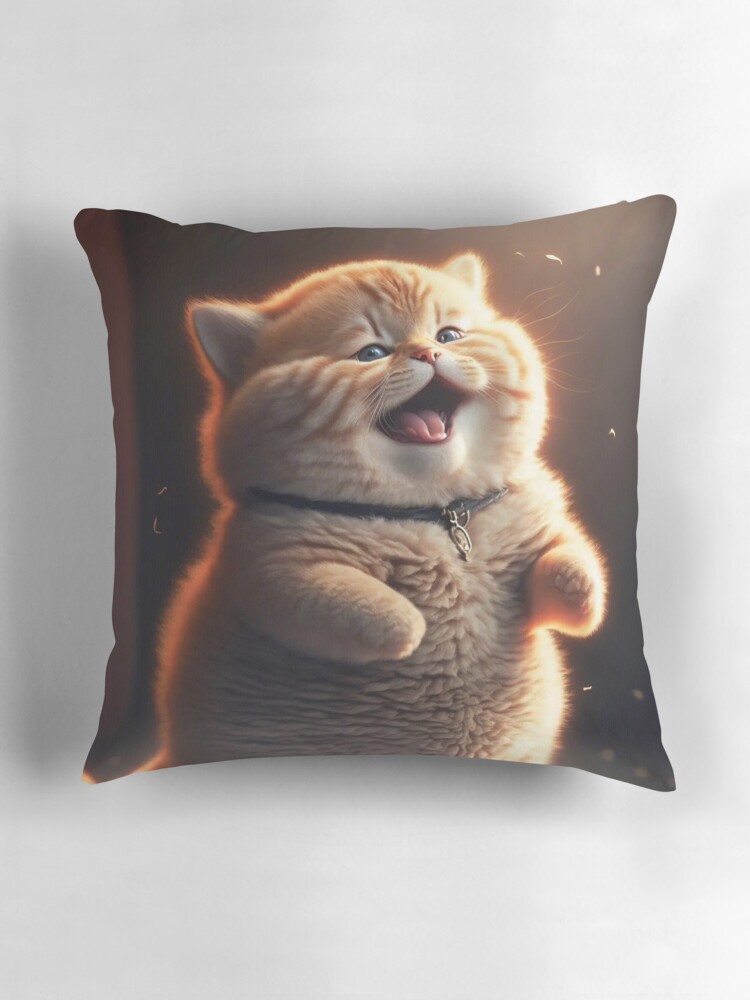 Cute cat fluffy cushion pillow best sale