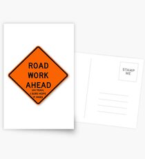 Road Work Ahead Vine Postcards