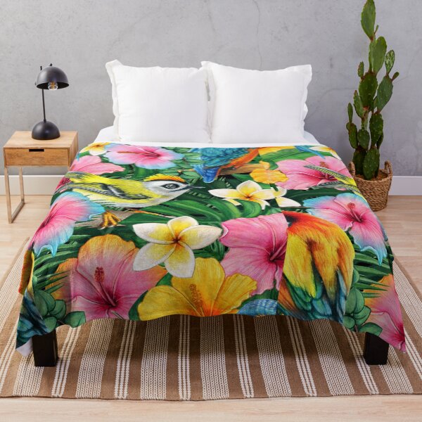 Item preview, Exotic Beauty: A Colorful Bird Amidst Tropical Flowers designed and sold by JOY STORE 45.