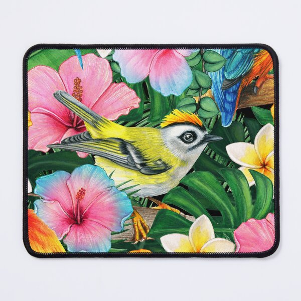 Item preview, Exotic Beauty: A Colorful Bird Amidst Tropical Flowers designed and sold by JOY STORE 45.