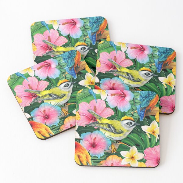 Item preview, Exotic Beauty: A Colorful Bird Amidst Tropical Flowers designed and sold by JOY STORE 45.