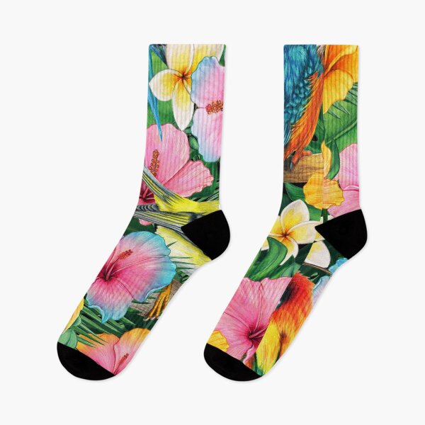 Item preview, Exotic Beauty: A Colorful Bird Amidst Tropical Flowers designed and sold by JOY STORE 45.