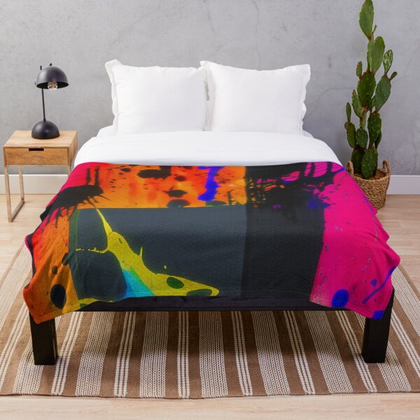 Item preview, Hot Pink Black Yellow Paint Splatter Abstract  designed and sold by AmezMemes.