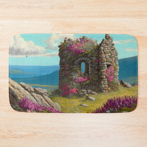 Item preview, Castle ruins near a stream with wildflowers designed and sold by JoepshLSio.