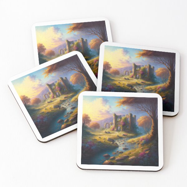 Item preview, Castle ruins near a stream with wildflowers designed and sold by JoepshLSio.