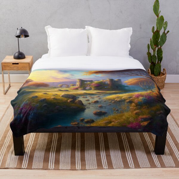 Item preview, Castle ruins near a stream with wildflowers designed and sold by JoepshLSio.