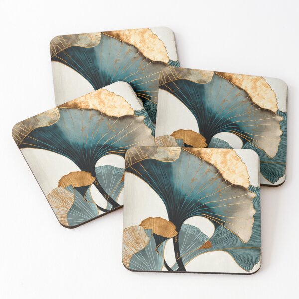 Item preview, Abstract Golden Royal Blue Flower  designed and sold by CoCrafts.