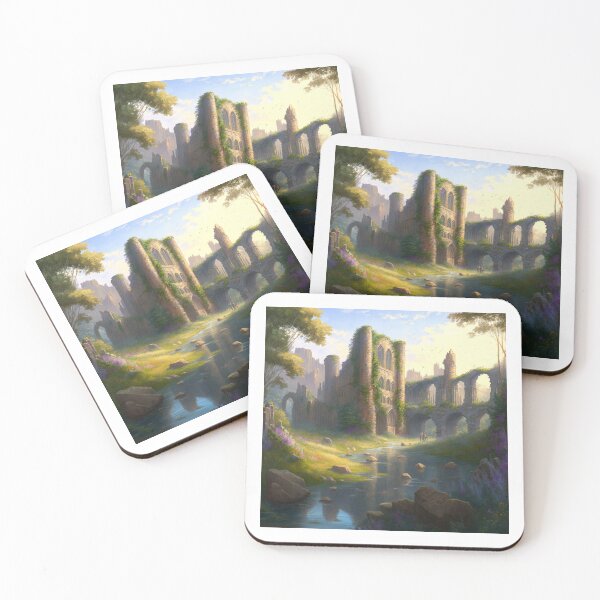 Item preview, Castle ruins near a stream with wildflowers designed and sold by JoepshLSio.