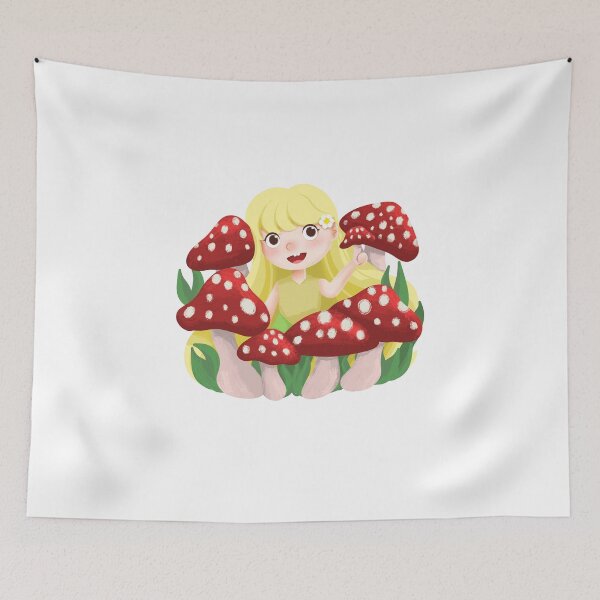 Item preview, little fairy and mushroom illustration designed and sold by Agniadesign.