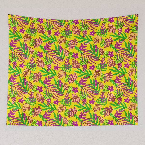 Item preview, Yellow, Purple and Green Tropical Pattern designed and sold by ShikitaMakes.