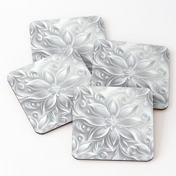 Item preview, Luxury Flowers Abstract Pattern in Gold, White, White designed and sold by HiArtify ❤️.