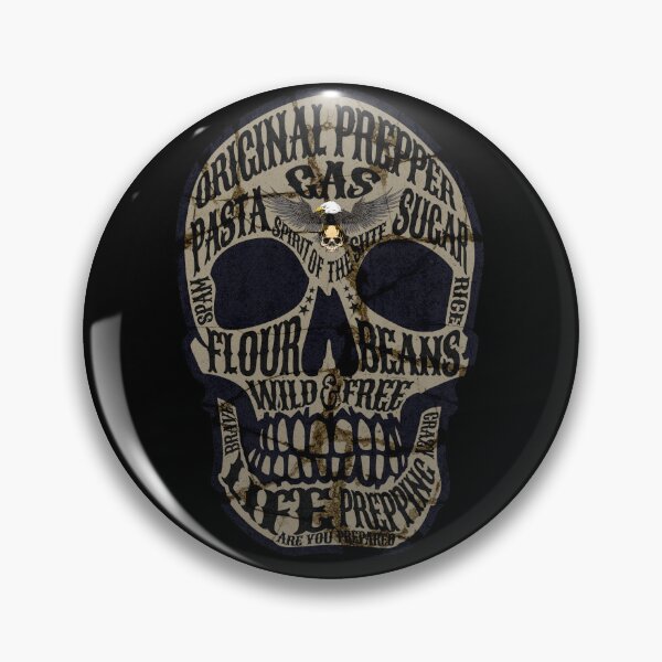 Item preview, Khaki Brown SHTF Original Prepper Skull - Prepper designed and sold by ALesterDesign.