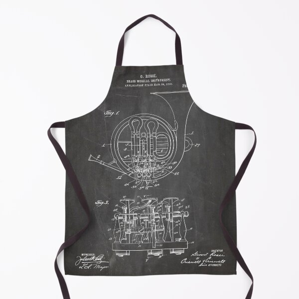 Item preview, French Horn Patent - Horn Player Art - Black Chalkboard designed and sold by patentpress.