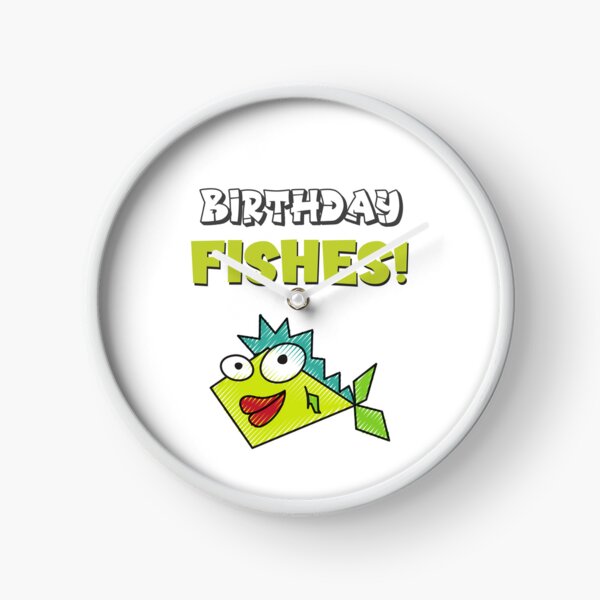 Item preview, Birthday FISHES Wishing Fishing You a Happy Birthday!! Fish Funny Pun designed and sold by JuxtaJoy Studios.