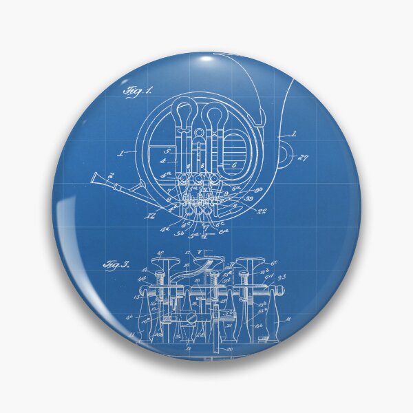 Item preview, French Horn Patent - Horn Player Art - Blueprint designed and sold by patentpress.