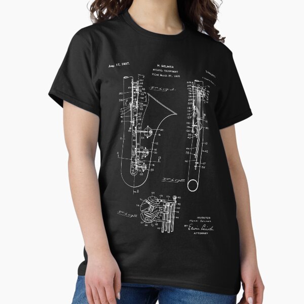 Item preview, Selmer Saxophone Patent - Saxophone Art - Black Chalkboard designed and sold by patentpress.