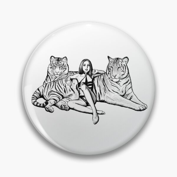 Item preview, The lady and the tigers black and white designed and sold by Blissternal.