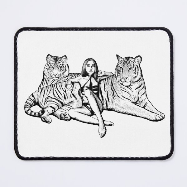 Item preview, The lady and the tigers black and white designed and sold by Blissternal.