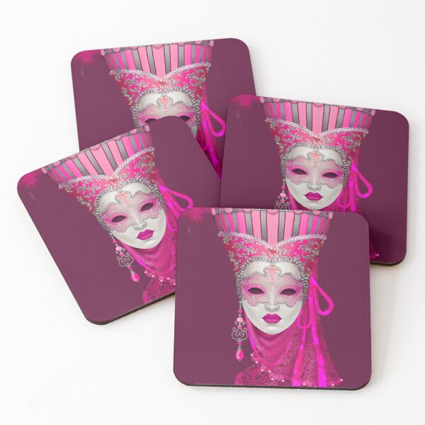 Item preview, Fuchsia pink Venetian mask  designed and sold by Maxine Gadd.