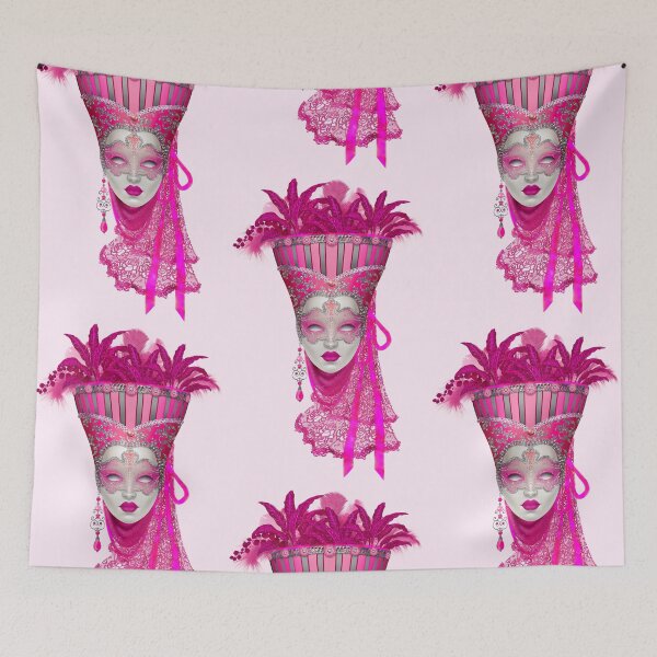 Item preview, Fuchsia pink Venetian mask  designed and sold by Maxine Gadd.