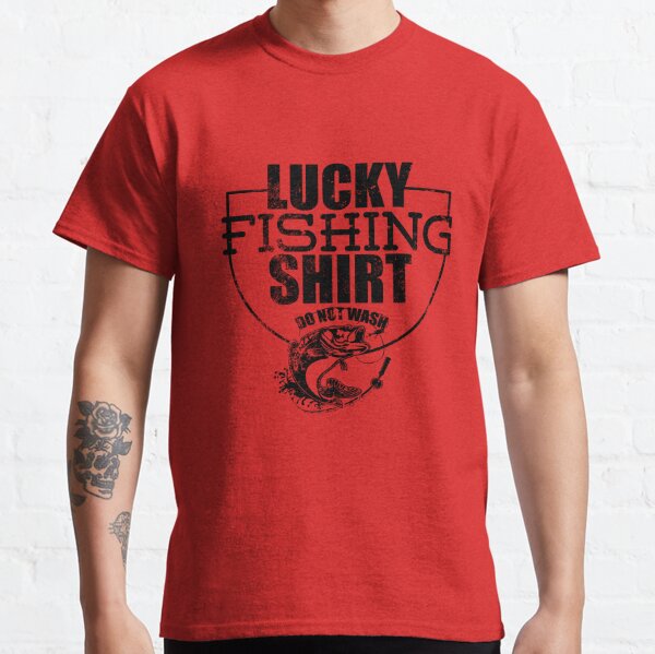 Lucky fishing shirt fisherman funny mens t-shirt