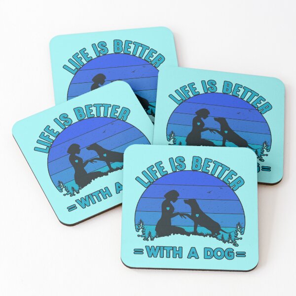 Item preview, Life is Better with a Dog Blue Version(Dog and Human Wearing a Heart to Show Their Love) designed and sold by JoyOfHopeStore.