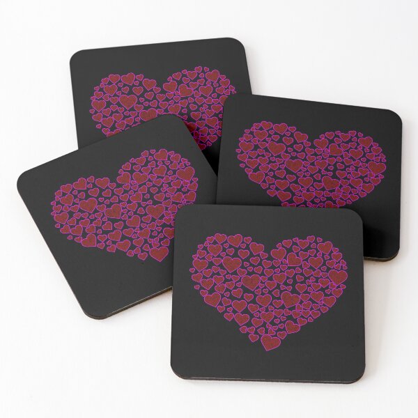 Item preview, Heart Full Of Hearts Red Grain Fuschia designed and sold by artfulnotebook.