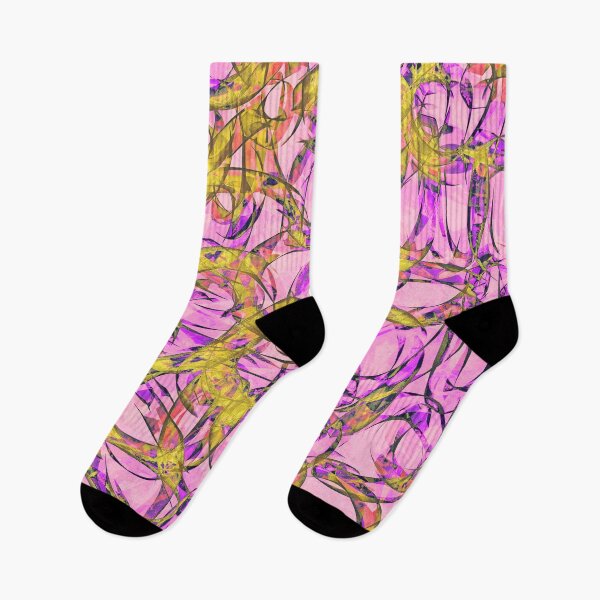 Item preview, Curls and Tangles Abstract in Pink Lavender and Yellow designed and sold by Karen Simon.