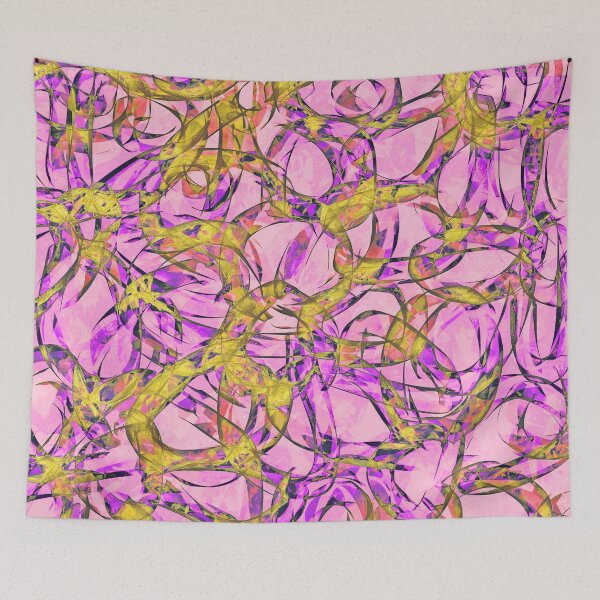 Item preview, Curls and Tangles Abstract in Pink Lavender and Yellow designed and sold by Karen Simon.