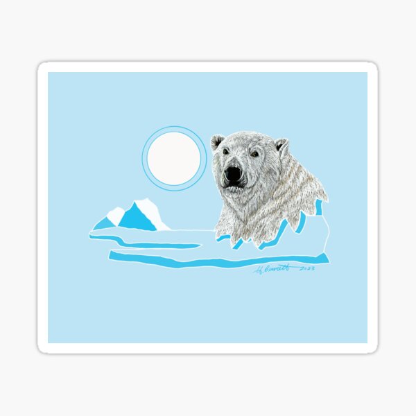 polar bear peeking over ledge Sticker for Sale by helenviec