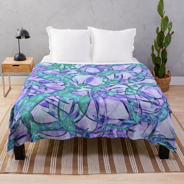 Item preview, Curls and Tangles Abstract in Lavender, Turquoise and Purple designed and sold by Karen Simon.