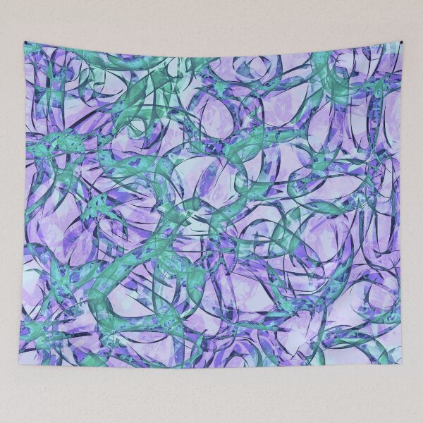 Item preview, Curls and Tangles Abstract in Lavender, Turquoise and Purple designed and sold by Karen Simon.