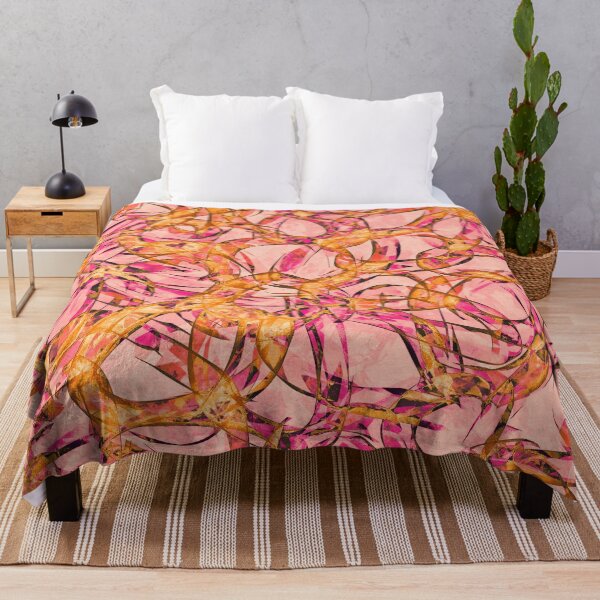 Item preview, Curls and Tangles Abstract in Orange and Pink designed and sold by Karen Simon.
