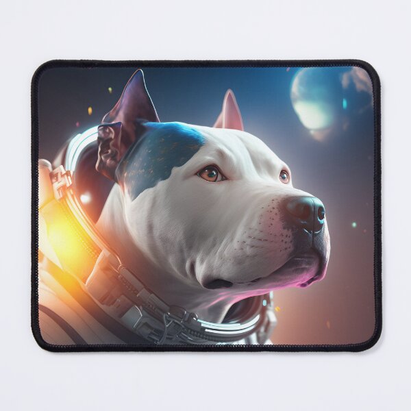 Item preview, Full-color drawing of a blue now Pitbull wearing an astronaut suit designed and sold by epicevolution.