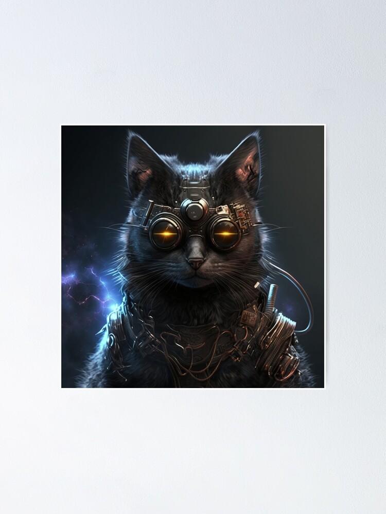 | The Redbubble Cat Colorful Terminator Poster Print Sale by Digital Acnologiaa Art\