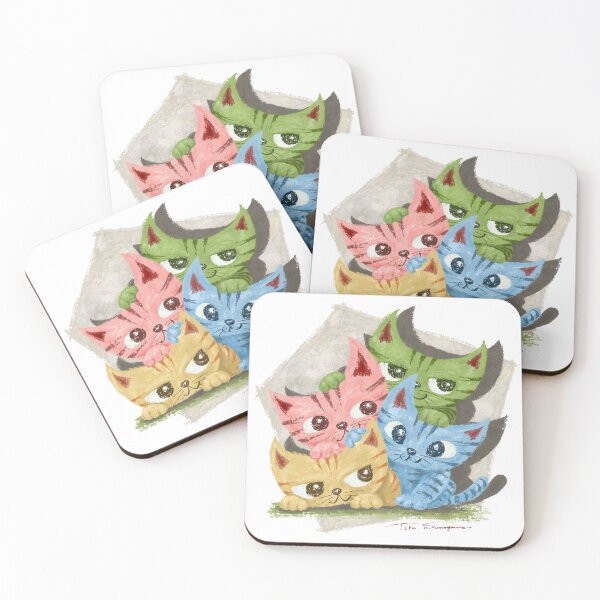 Item preview, group of colorful cats designed and sold by Toru Sanogawa.