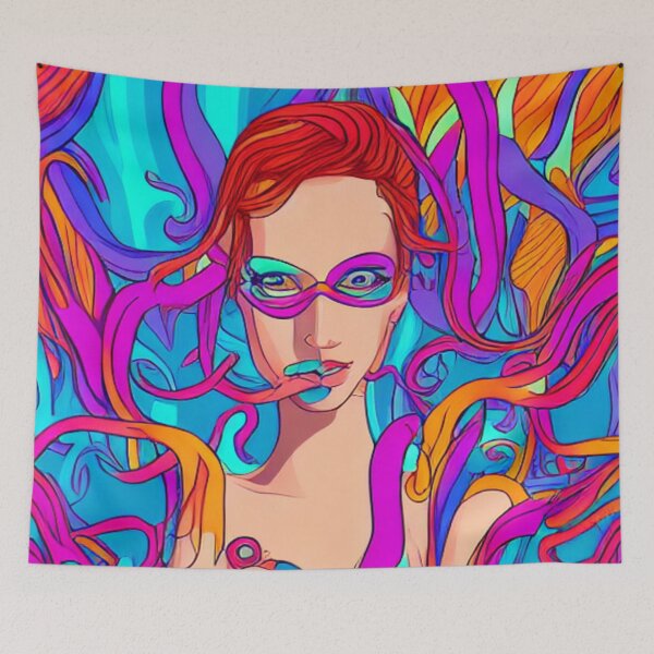 Item preview, Psychedelic Artwork Woman with Tentacles designed and sold by Mindscyther.
