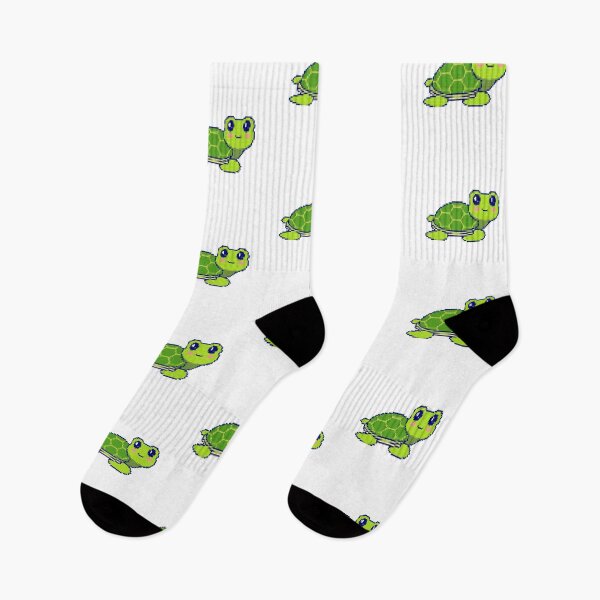 Item preview, Cute Baby Turtle Swimming with a Smiley Face Pixel Art designed and sold by Add To Cart.