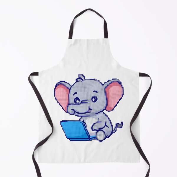 Item preview, Cool Geek Elephant Working on a Laptop Pixel Art designed and sold by Add To Cart.
