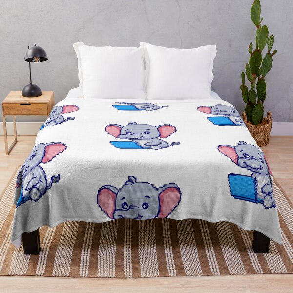Item preview, Cool Geek Elephant Working on a Laptop Pixel Art designed and sold by Add To Cart.