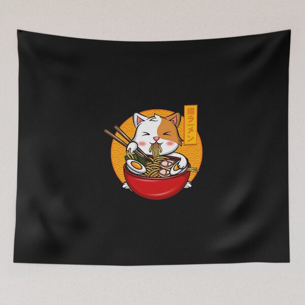 Item preview, Cute Cat Eating Ramen - Japanese designed and sold by Jrengmav.