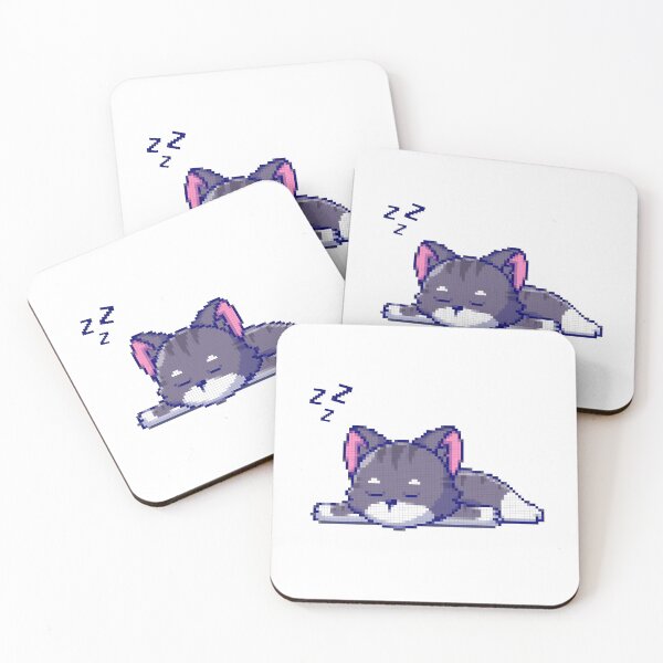 Item preview, Cute Funny Cat Sleeping Pixel Art designed and sold by Add To Cart.